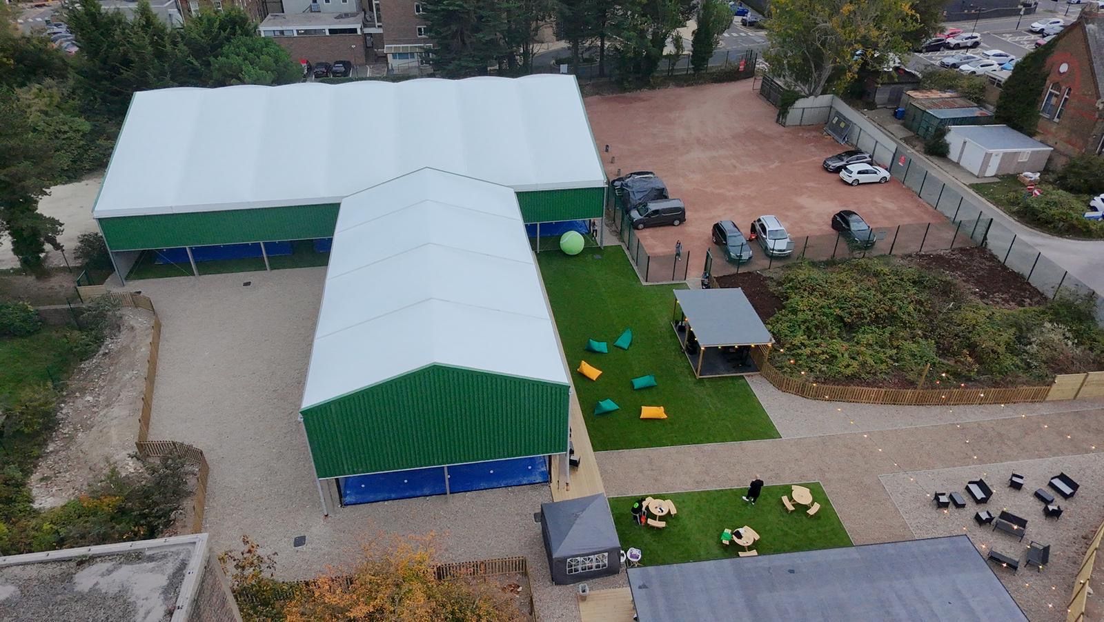 Social areas & seating — example padel site